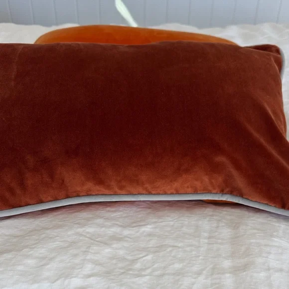 Room&Board 2 Felix Velvet Two-Tone Pillow Covers Sienna 20”w 13”h - Picture 5 of 5